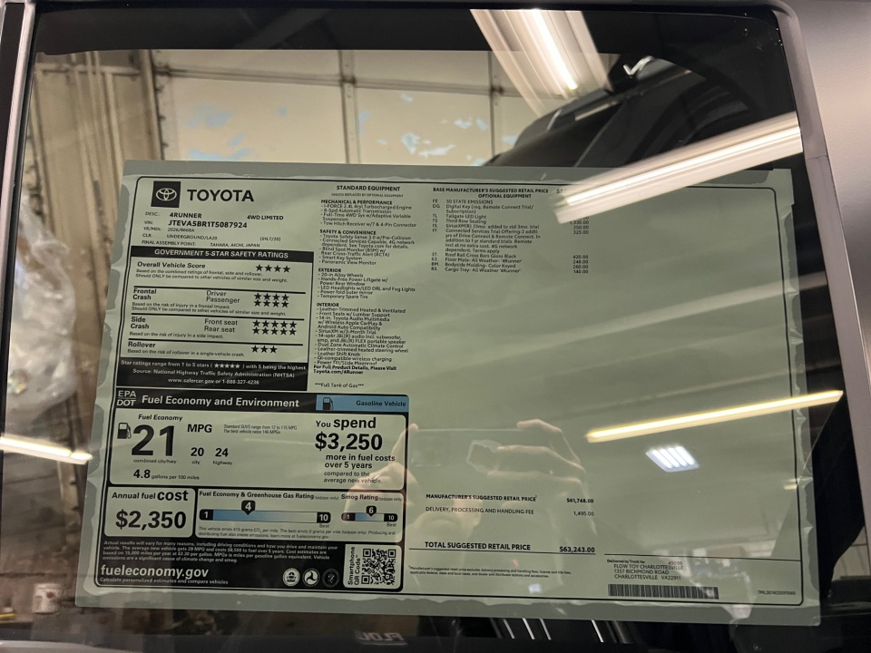 JTEVA5BR1T5087924 2026 Toyota 4Runner Limited