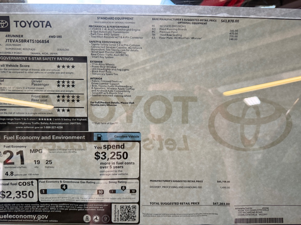 JTEVA5BR4T5106854 2026 Toyota 4Runner SR5