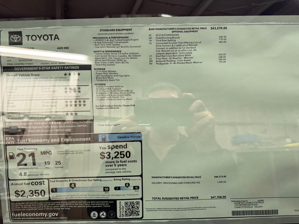 JTEVA5BR9T5078307 2026 Toyota 4Runner SR5