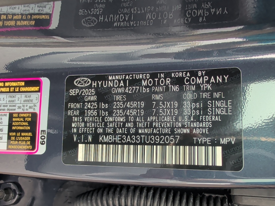 KM8HE3A33TU392057 2026 Hyundai Kona Limited