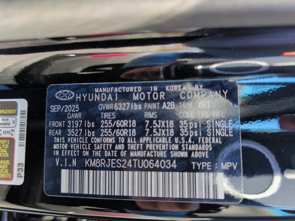 KM8RJES24TU064034 2026 Hyundai Palisade XRT Pro