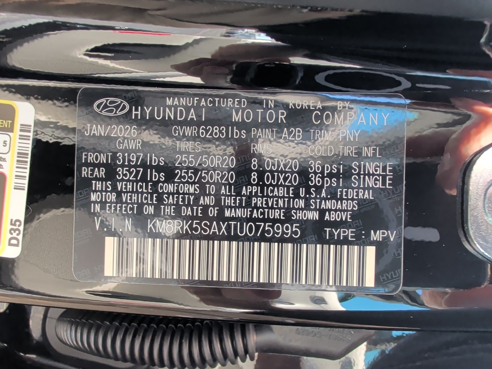 KM8RK5SAXTU075995 2026 Hyundai Palisade HEV Limited