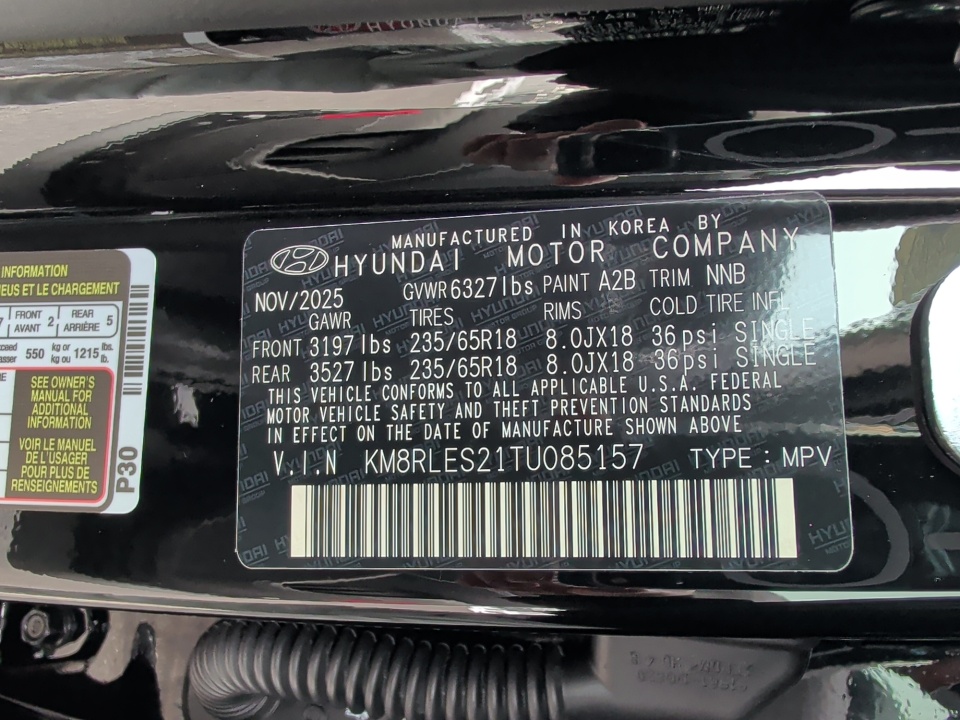 KM8RLES21TU085157 2026 Hyundai Palisade SEL 7P