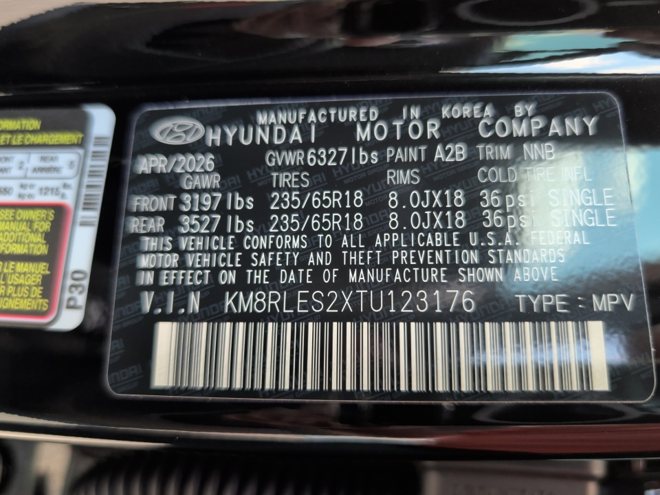 KM8RLES2XTU123176 2026 Hyundai Palisade SEL 7P