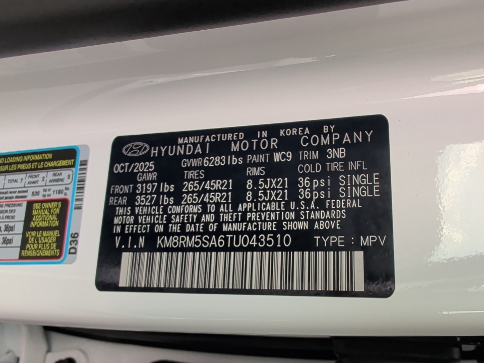 KM8RM5SA6TU043510 2026 Hyundai Palisade HEV Calligraphy