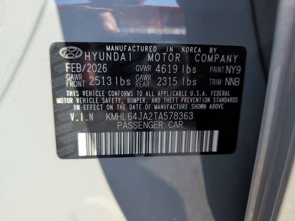 KMHL64JA2TA578363 2026 Hyundai Sonata SEL Sport