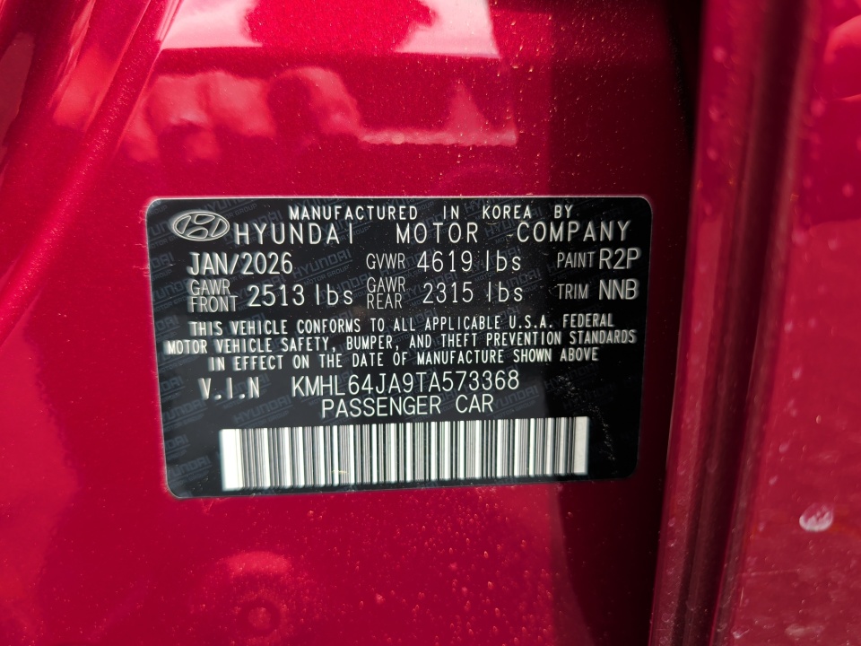 KMHL64JA9TA573368 2026 Hyundai Sonata SEL Sport