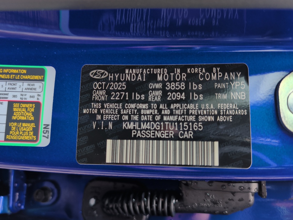 KMHLM4DG1TU115165 2026 Hyundai Elantra SEL Sport