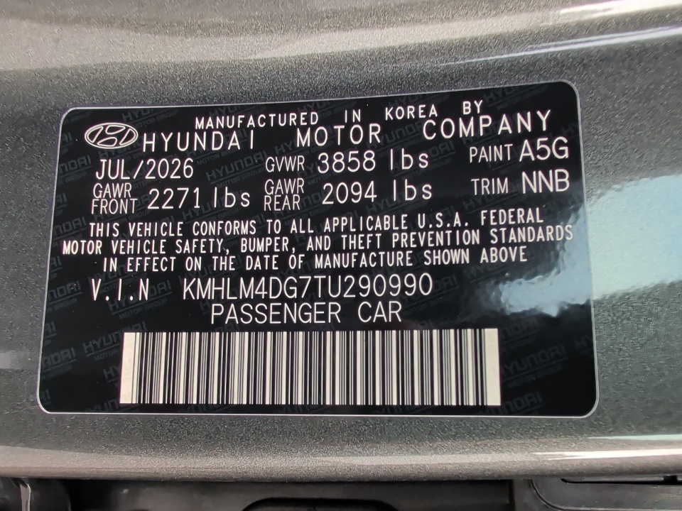 KMHLM4DG7TU290990 2026 Hyundai Elantra SEL Sport Plus