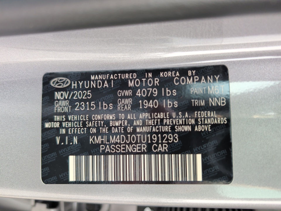 KMHLM4DJ0TU191293 2026 Hyundai Elantra Hybrid Blue