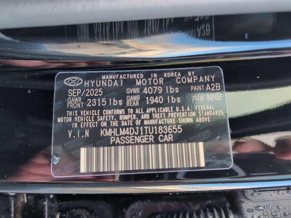 KMHLM4DJ1TU183655 2026 Hyundai Elantra Hybrid SEL Sport