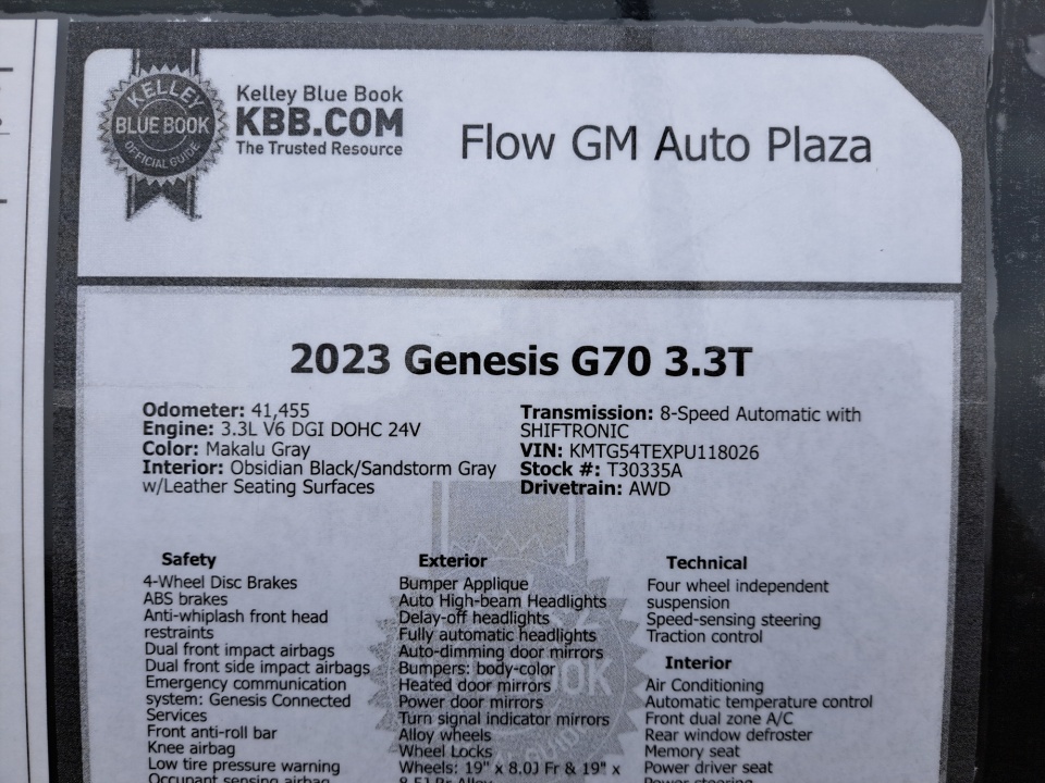 Used 2023 Genesis G70 Sedan