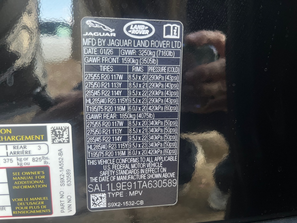 SAL1L9E91TA630589 2026 Land Rover Range Rover Sport P530 Dynamic SE