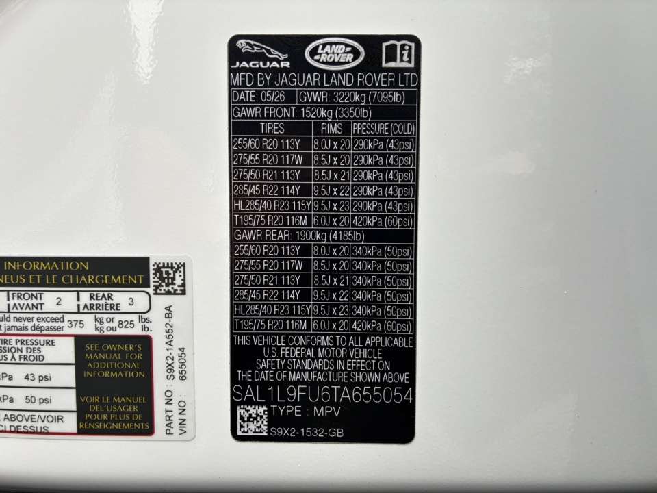 SAL1L9FU6TA655054 2026 Land Rover Range Rover Sport P400 Dynamic SE