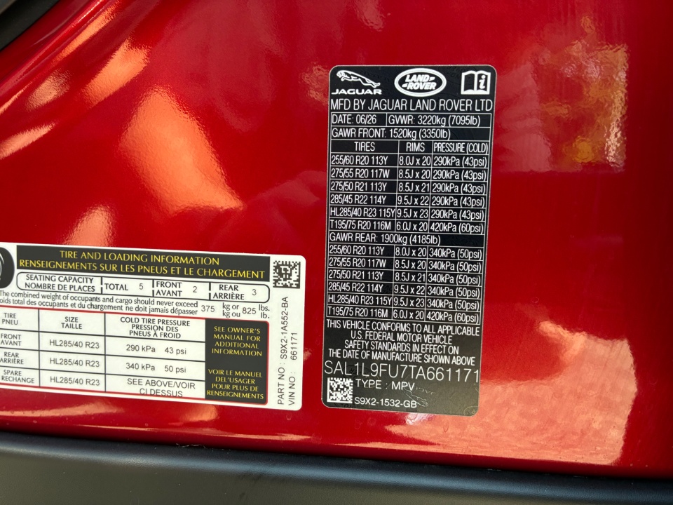 SAL1L9FU7TA661171 2026 Land Rover Range Rover Sport Dynamic SE