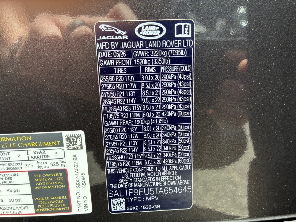 SAL1P9EU5TA654645 2026 Land Rover Range Rover Sport P360 SE
