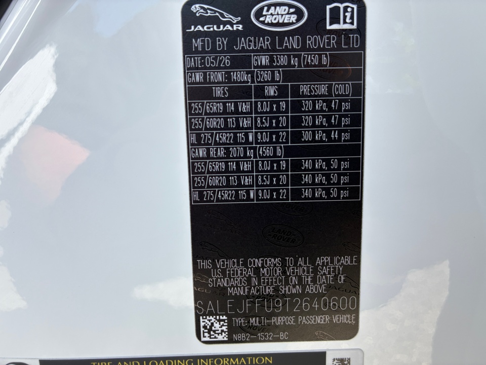 SALEJFFU9T2640600 2026 Land Rover Defender S