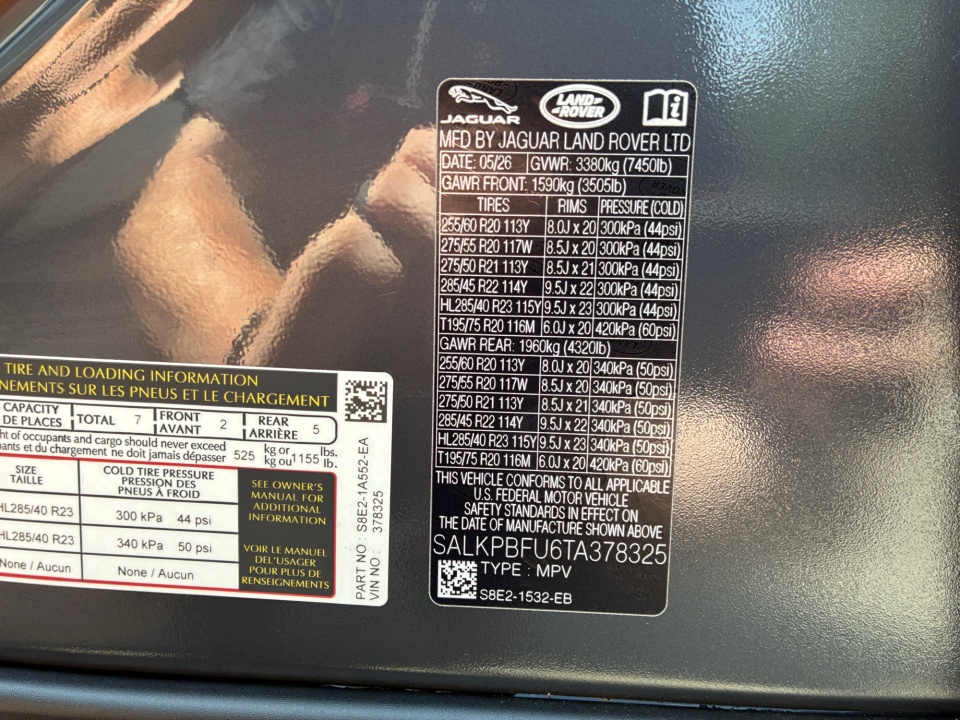 SALKPBFU6TA378325 2026 Land Rover Range Rover SE