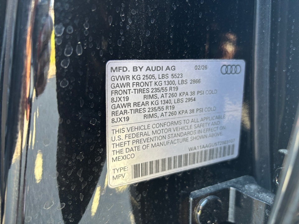 WA11AAGU5T2003107 2026 Audi Q5 Premium TFSI quattro S tronic