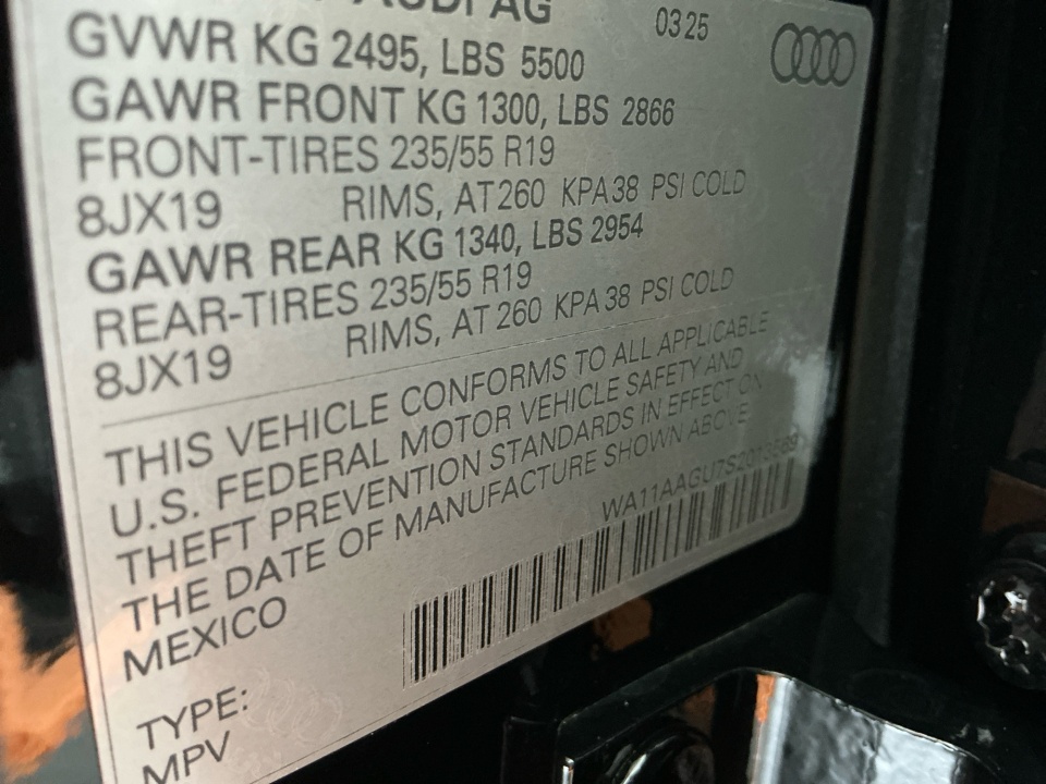 WA11AAGU7S2013569 2025 Audi All-new Q5 Premium