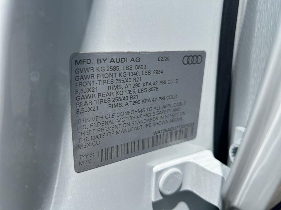 WA125AGU7T2007023 2026 Audi SQ5 Premium Plus TFSI quattro S tronic