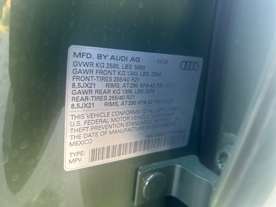 WA125AGU7T2028955 2026 Audi SQ5 Premium Plus TFSI quattro S tronic