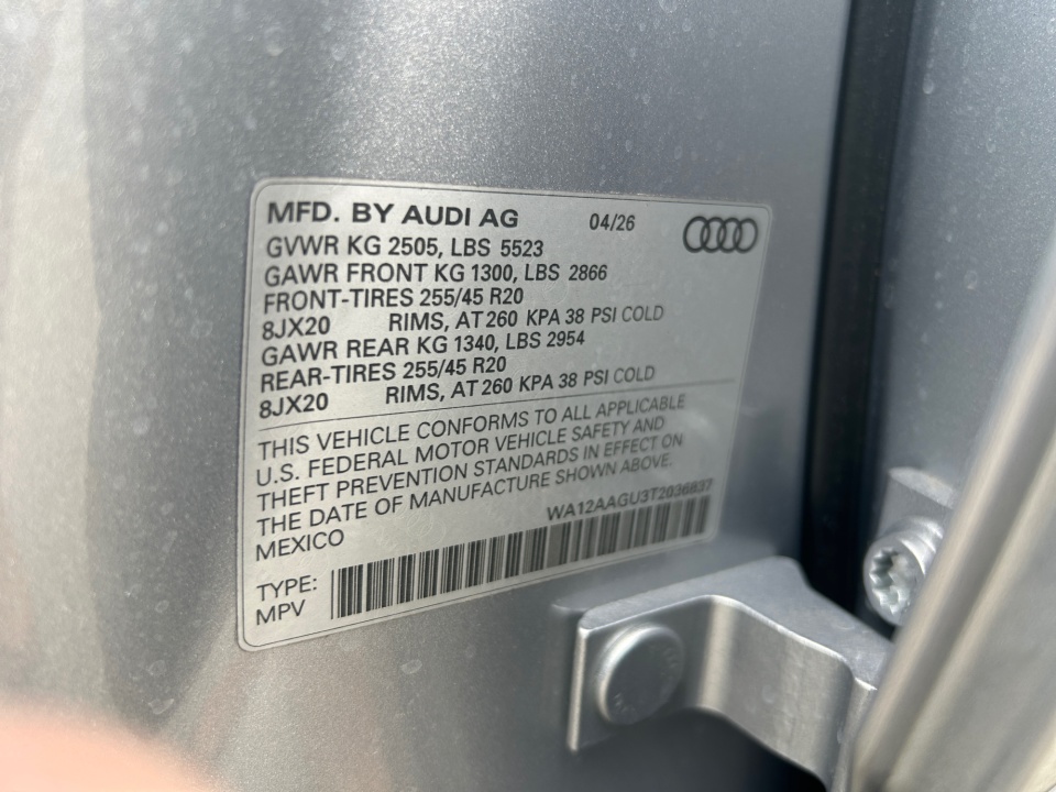 WA12AAGU3T2036837 2026 Audi Q5 Premium Plus TFSI quattro S tronic