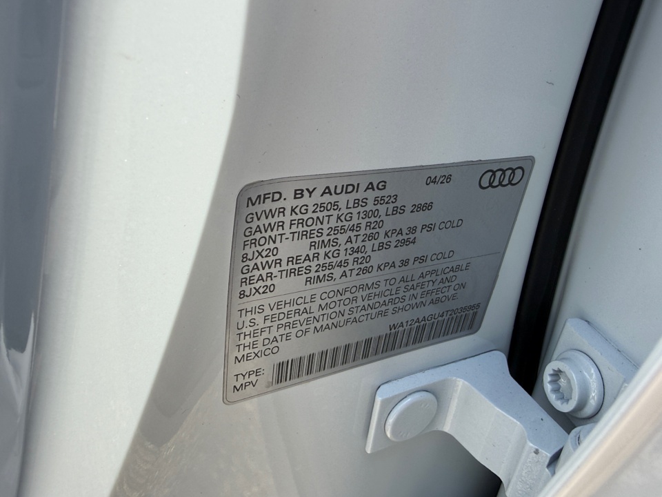 WA12AAGU4T2035955 2026 Audi Q5 Premium Plus TFSI quattro S tronic