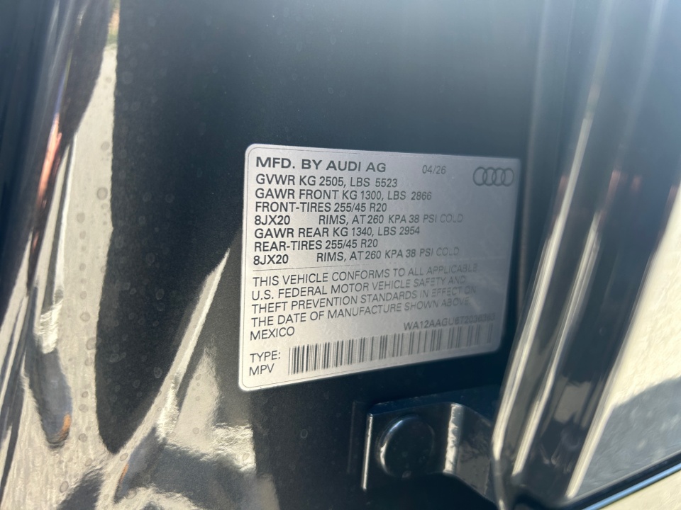 WA12AAGU6T2036363 2026 Audi Q5 Premium Plus TFSI quattro S tronic
