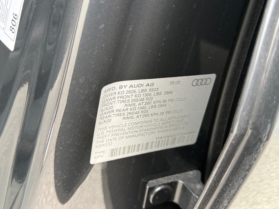 WA15AAGU1T2043654 2026 Audi Q5 Premium Plus