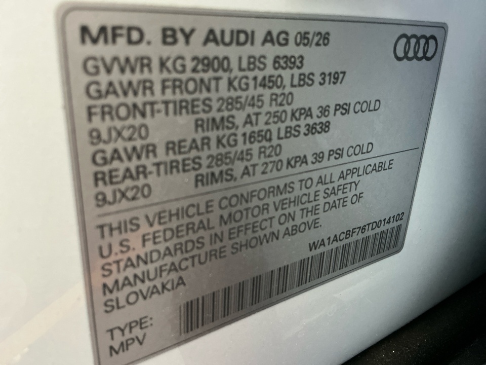 WA1ACBF76TD014102 2026 Audi Q7 Premium
