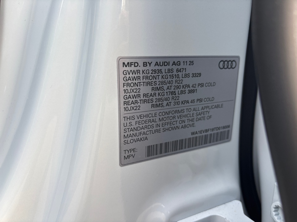 WA1EVBF19TD018006 2026 Audi Q8 Premium Plus 55 TFSI quattro Tiptronic