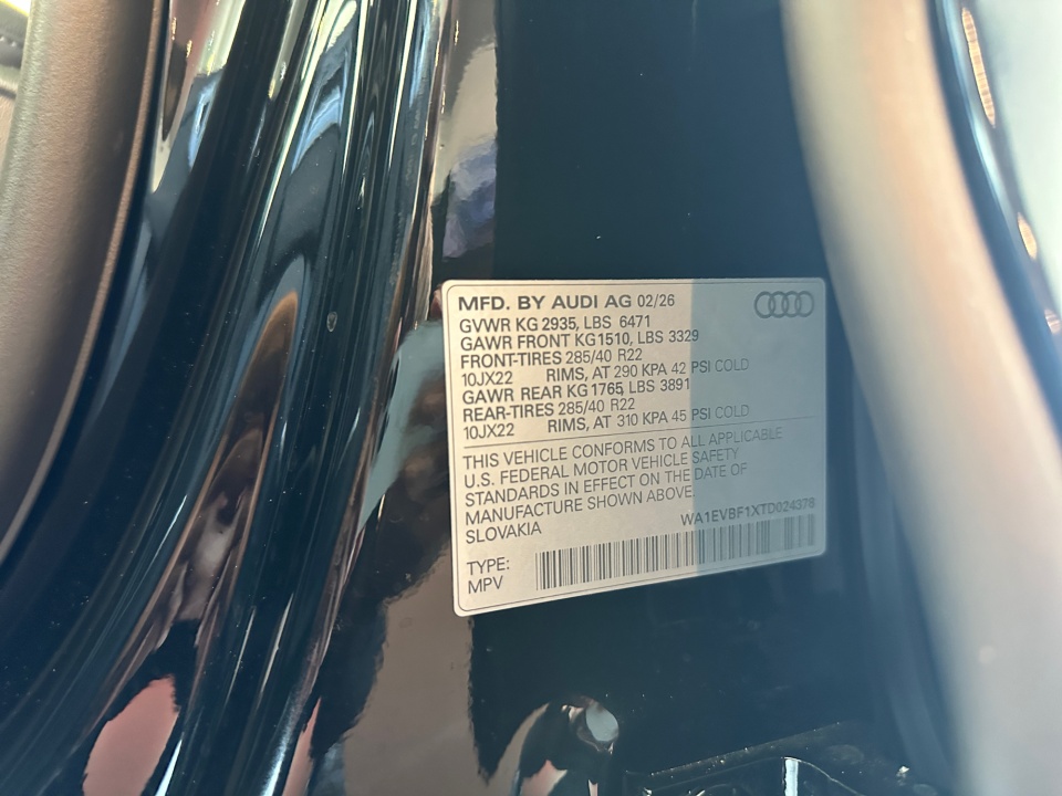 WA1EVBF1XTD024378 2026 Audi Q8 Premium Plus 55 TFSI quattro Tiptronic