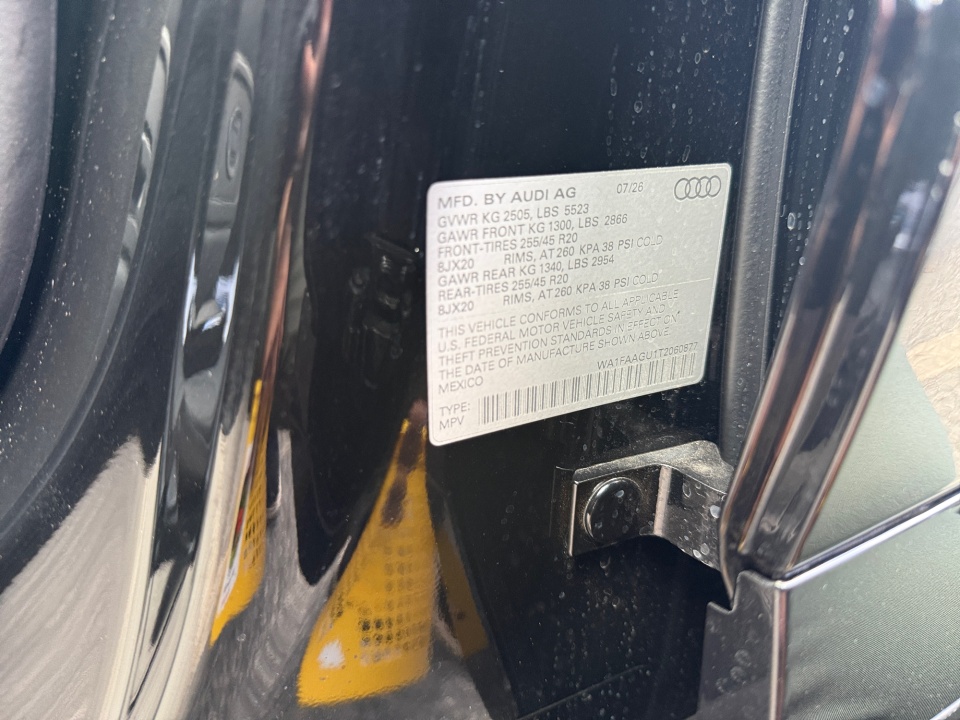 WA1FAAGU1T2060877 2026 Audi Q5 Sportback Prestige