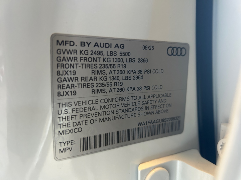 WA1FAAGU8S2088321 2025 Audi All-new Q5 Prestige TFSI quattro S tronic