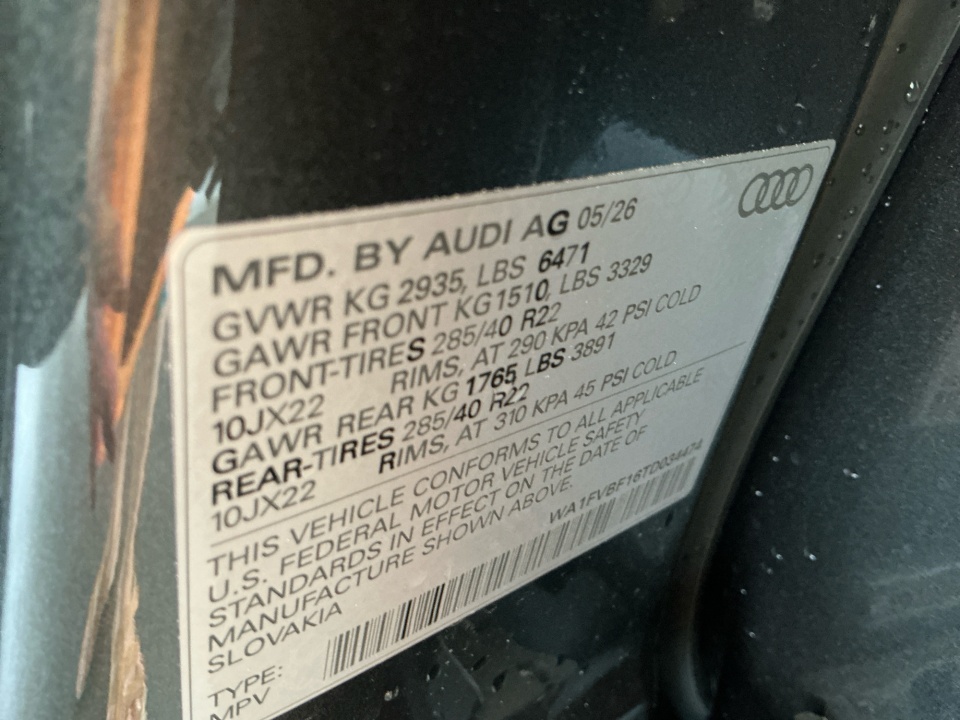 WA1FVBF16TD034474 2026 Audi Q8 Prestige