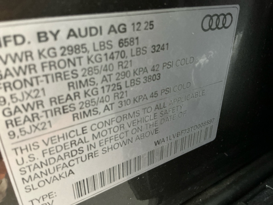 WA1LVBF73TD008597 2026 Audi Q7 Premium Plus 55 TFSI quattro tiptronic