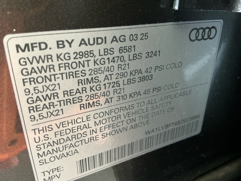 WA1LVBF74SD029988 2025 Audi Q7 Premium Plus 55 TFSI quattro Tiptronic