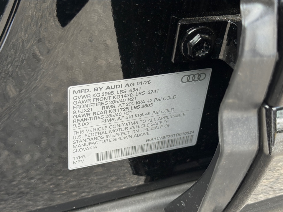 WA1LVBF78TD010524 2026 Audi Q7 Premium Plus 55 TFSI quattro tiptronic