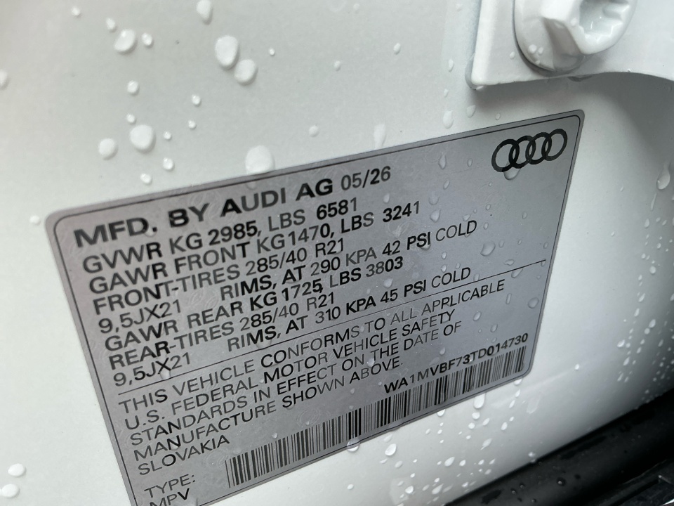 WA1MVBF73TD014730 2026 Audi Q7 S line Premium Plus