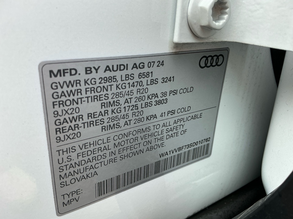 WA1VVBF73SD010762 2025 Audi Q7 Prestige 55 TFSI quattro Tiptronic