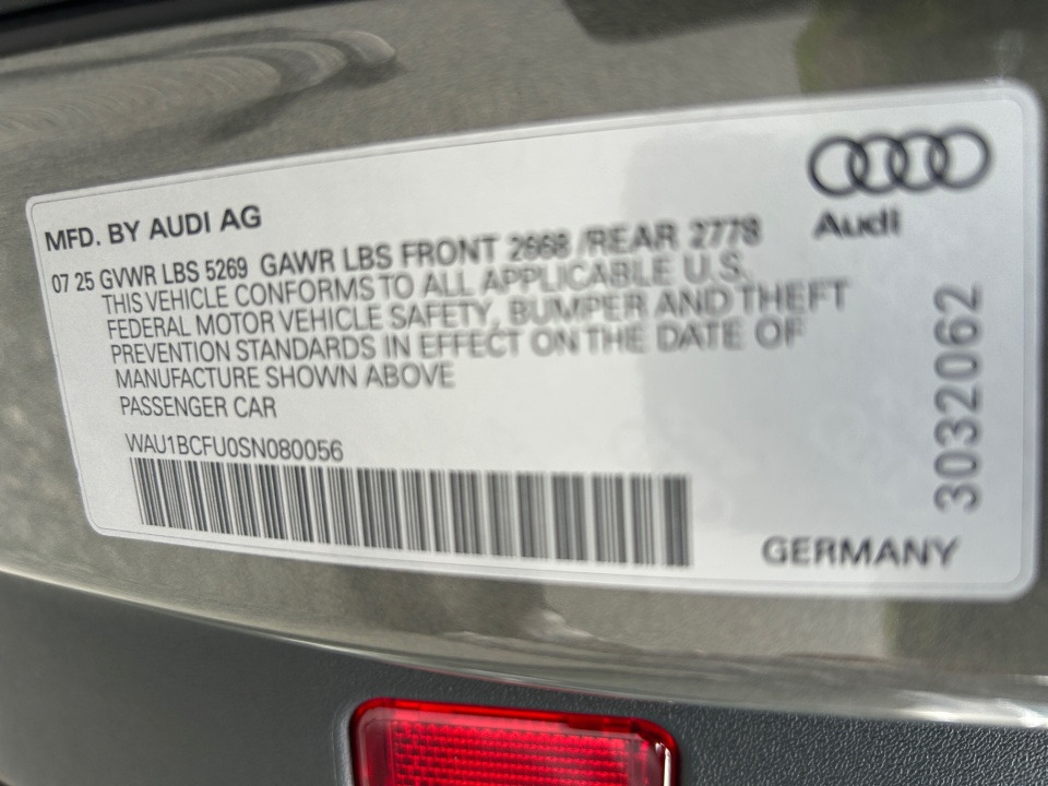 WAU1BCFU0SN080056 2025 Audi A5 Premium