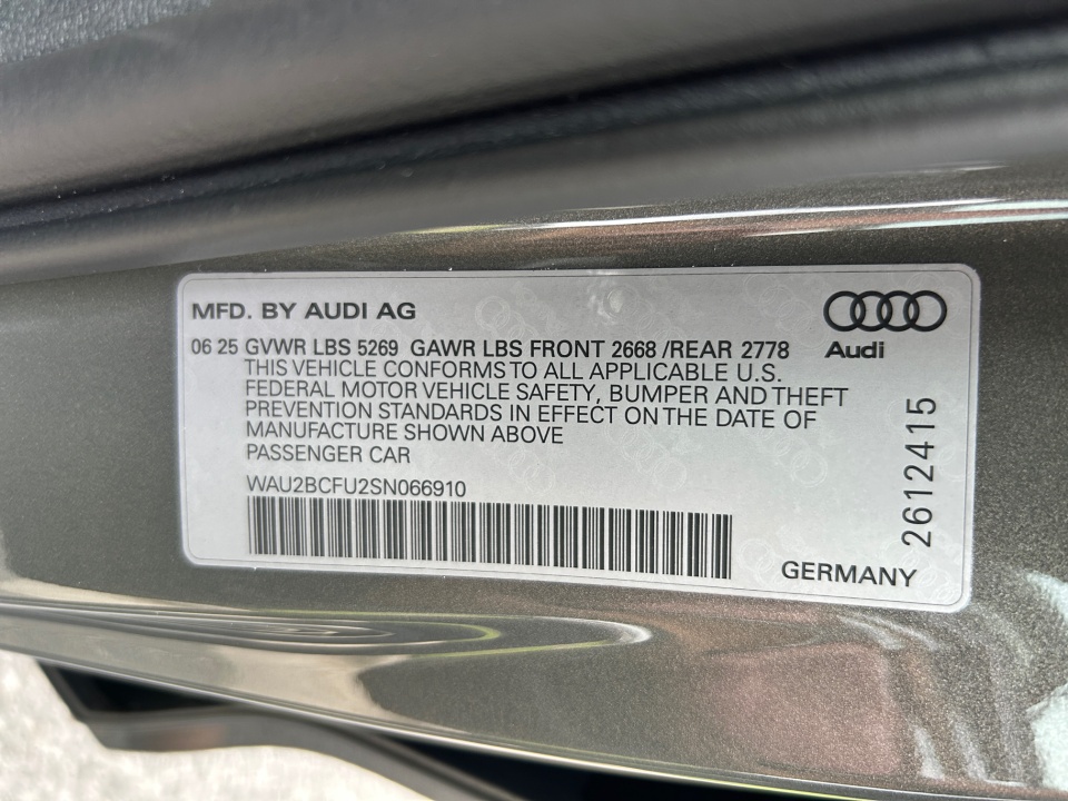 WAU2BCFU2SN066910 2025 Audi A5 Premium Plus