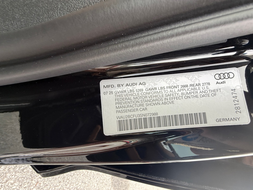 WAU2BCFU3SN072988 2025 Audi A5 Premium Plus