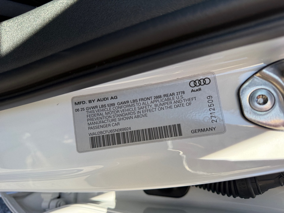 WAU2BCFU6SN069924 2025 Audi All-new A5 Premium Plus TFSI quattro S tronic