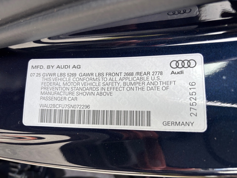 WAU2BCFU7SN072296 2025 Audi A5 Premium Plus