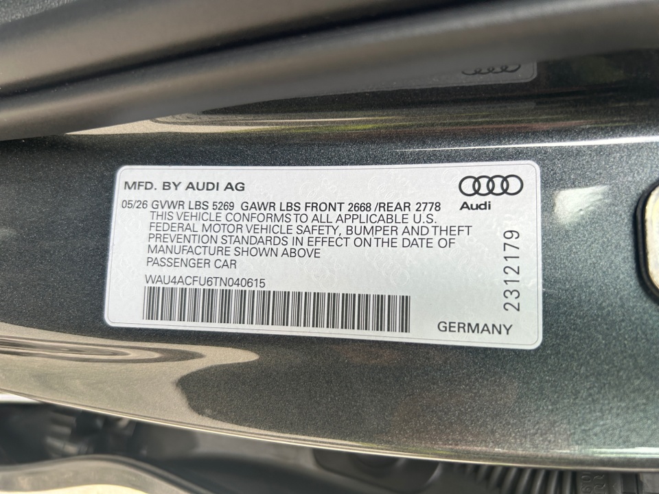 WAU4ACFU6TN040615 2026 Audi A5 Premium