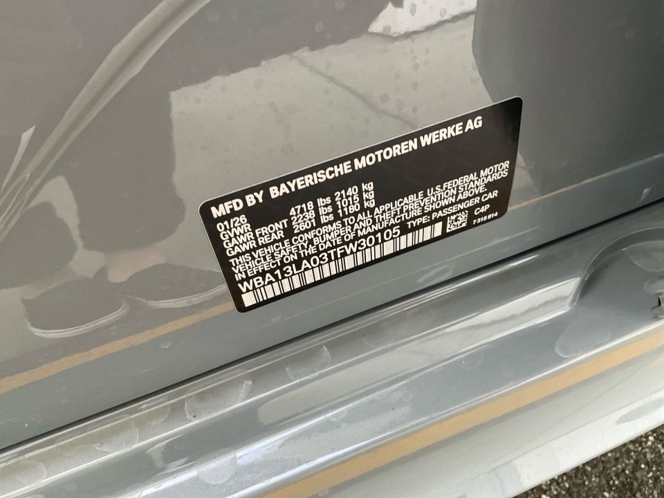 WBA13LA03TFW30105 2026 BMW 330i