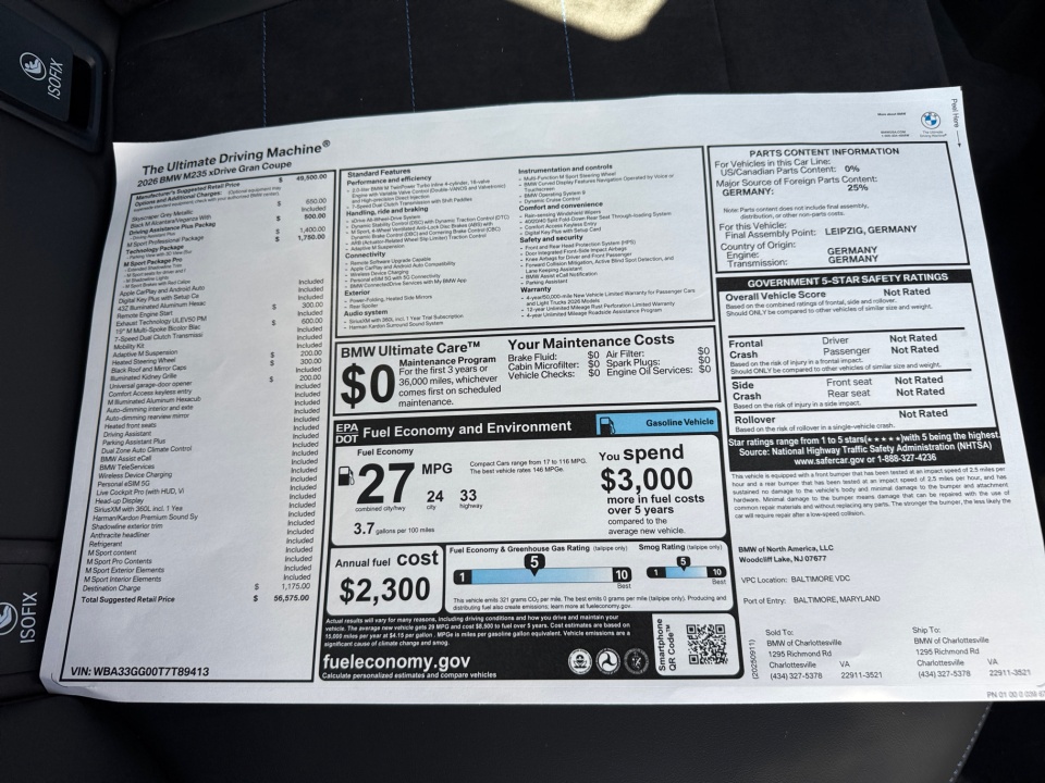 WBA33GG00T7T89413 2026 BMW 2 Series M235 xDrive