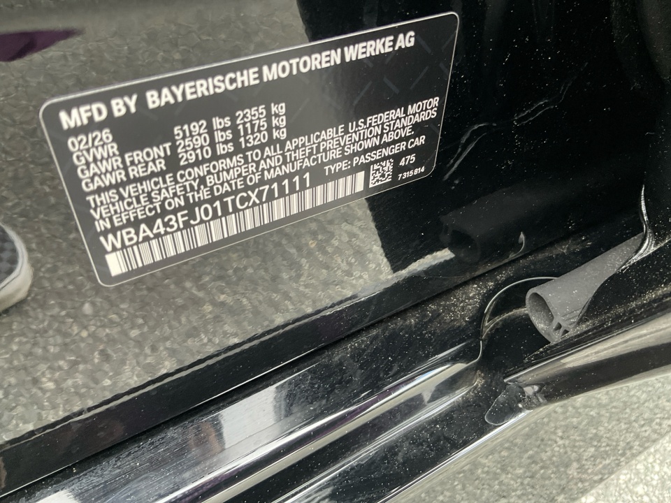 WBA43FJ01TCX71111 2026 BMW 530i
